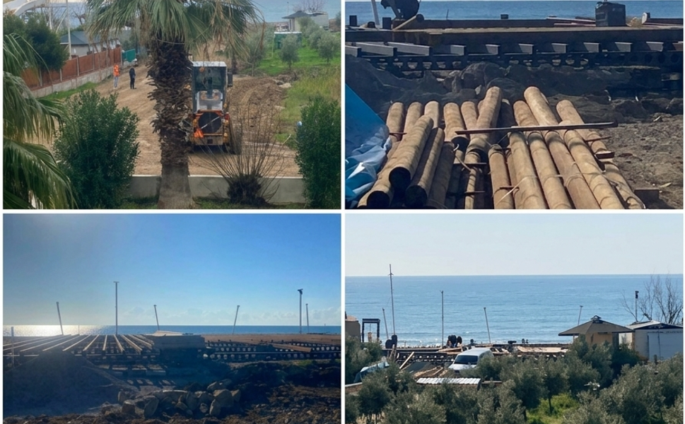 Caretta yuvalama alanında inşaat başlattılar