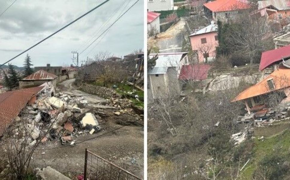 Heyelan bölgesi yerinde incelendi