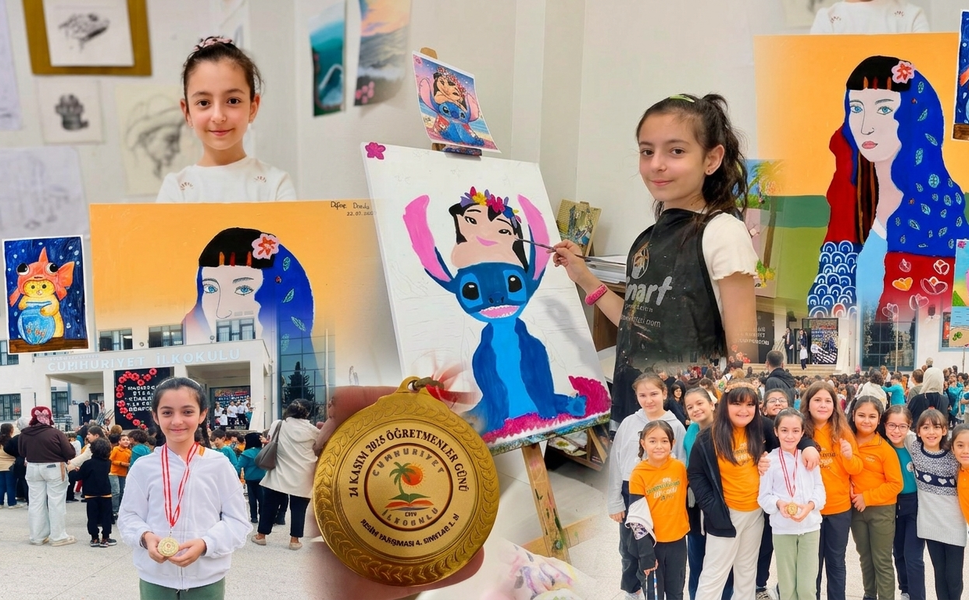 Genç Defne hem tuvalde hem sahada şampiyon