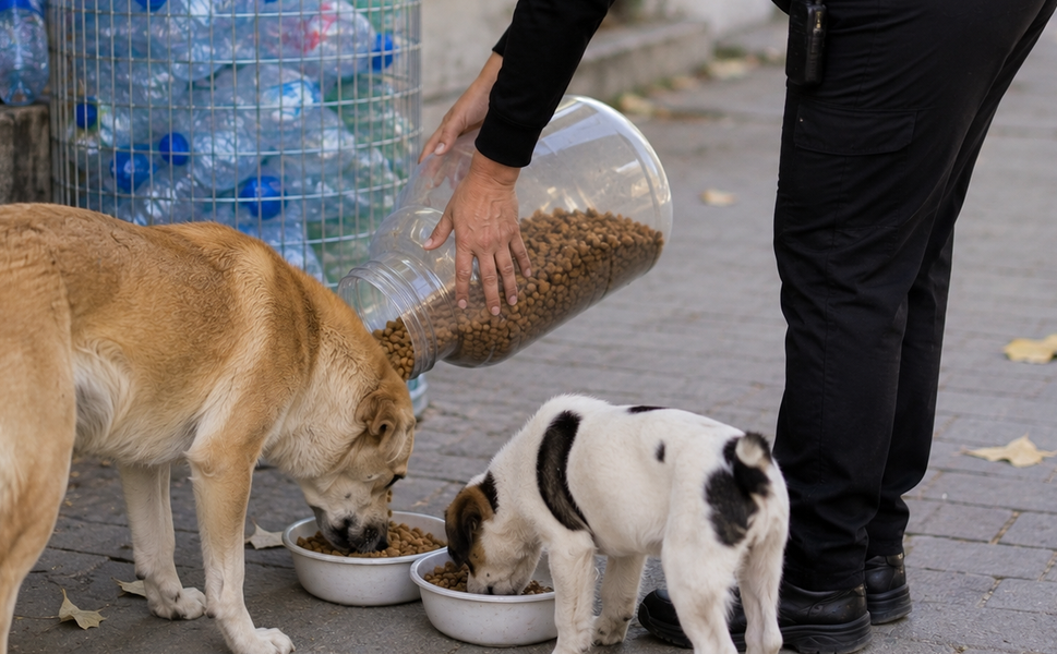 Plastik şişeler mamaya dönüşecek, can dostlar kazanacak