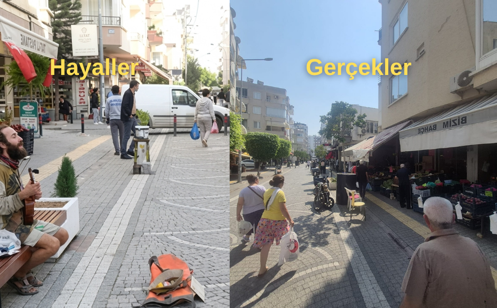 Hayaller sanat sokağı gerçekler ucuzluk manavı