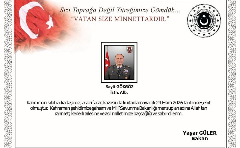 İstihbarat Albay Sayit Gökgöz askeri araç kazasında şehit oldu