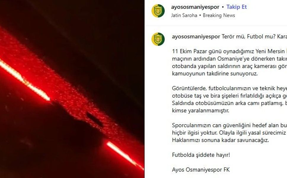 Yeni Mersin İdmanyurdu’ndan Osmaniyespor’a suç duyurusu