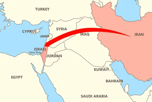Depositphotos 738394908 Stock Photo Iran Attack Israel Map Shows