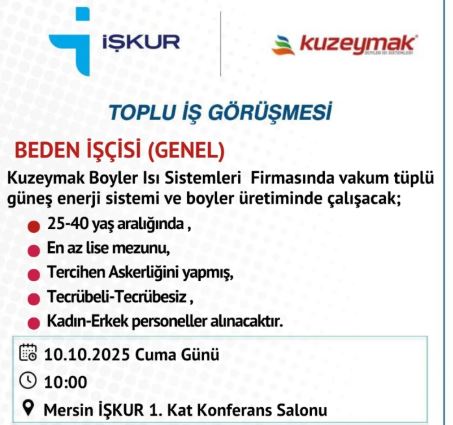Mersin Işkur Ilan