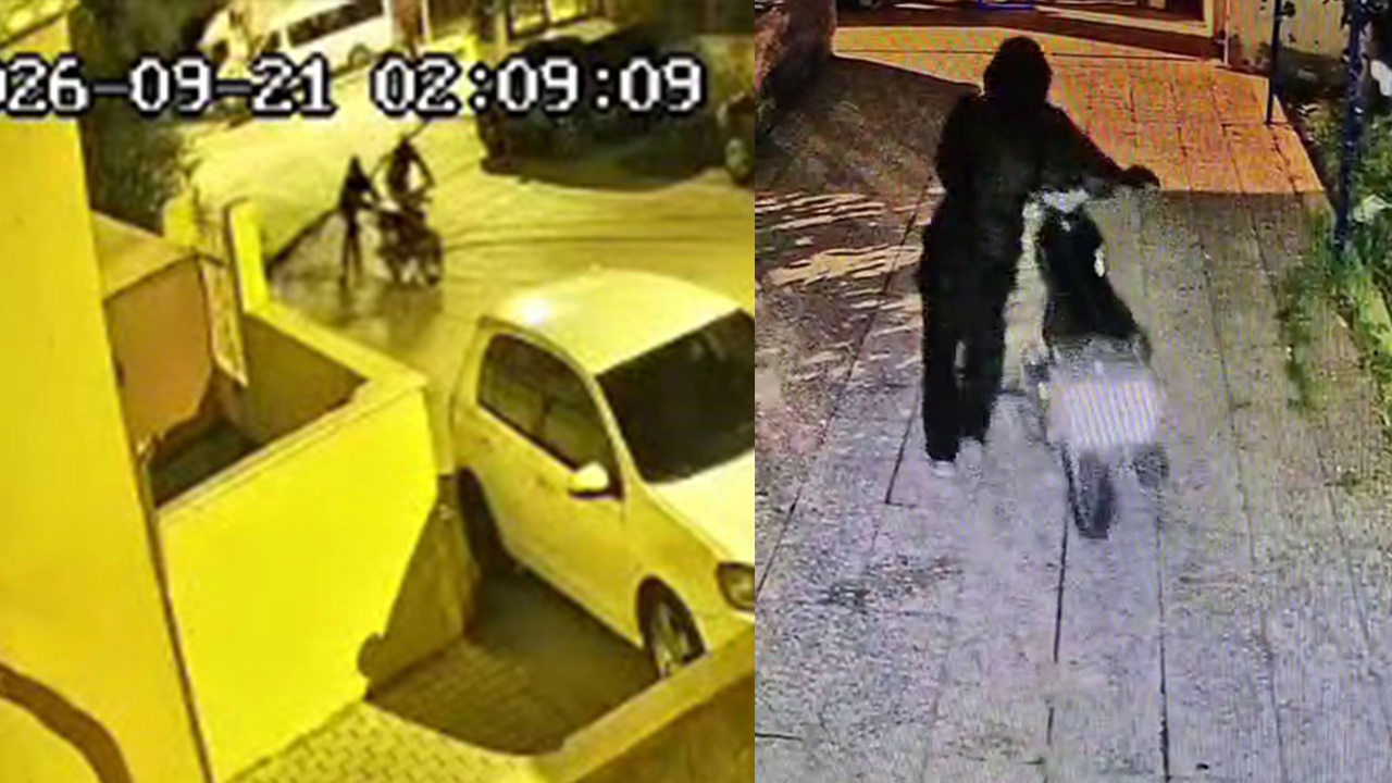 Avluya duvardan atlayıp motosikleti çaldılar