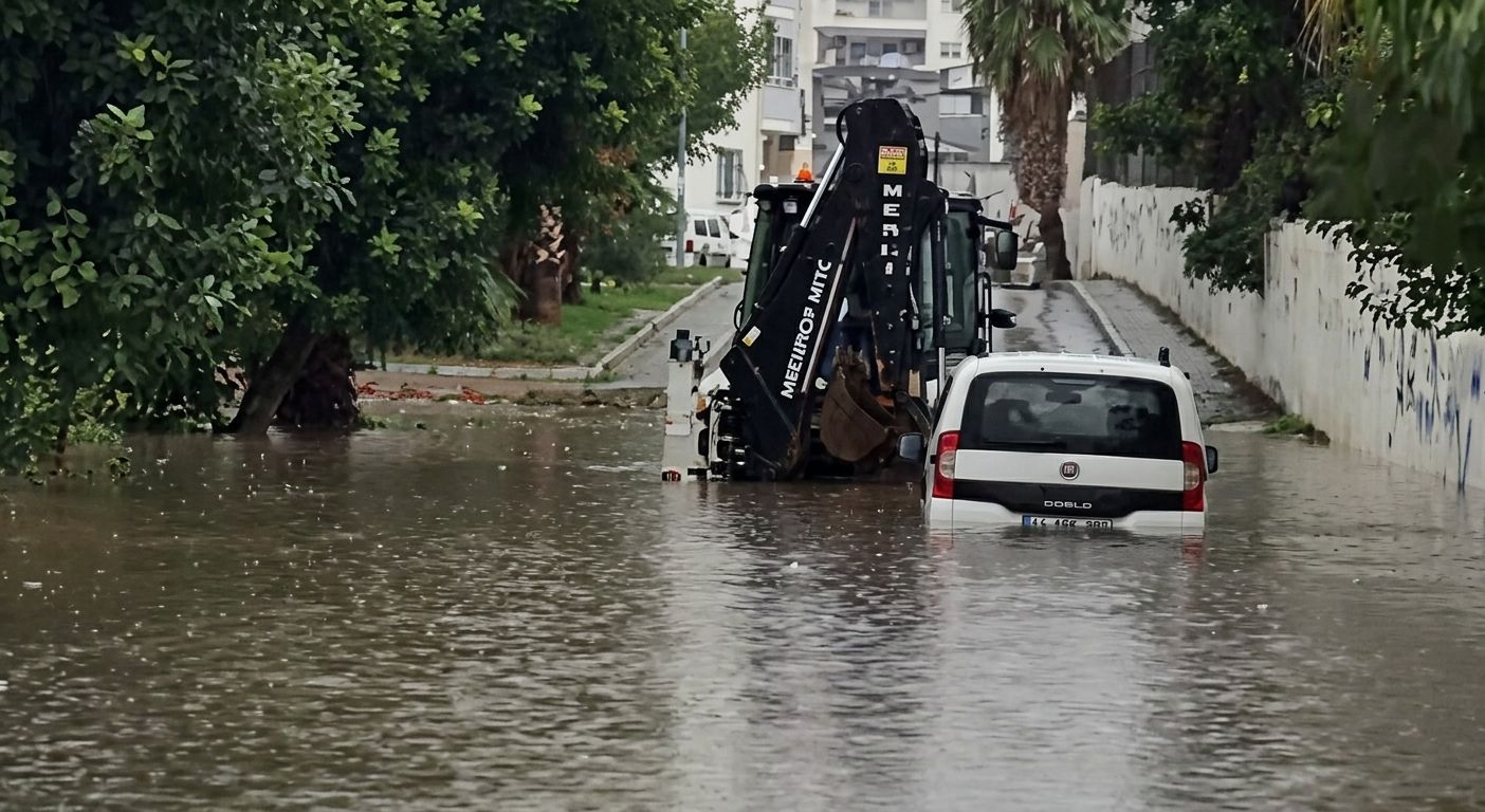 Mersin’de şiddetli yağış hayatı felç etti