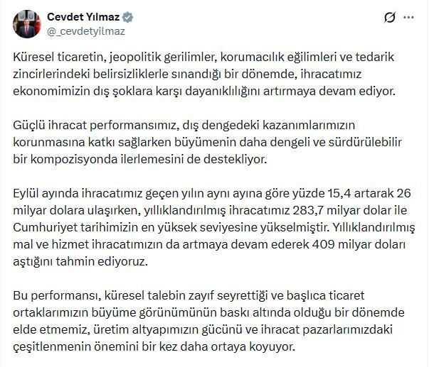 Ihracat Vatandasin Refahina Yansiyacak